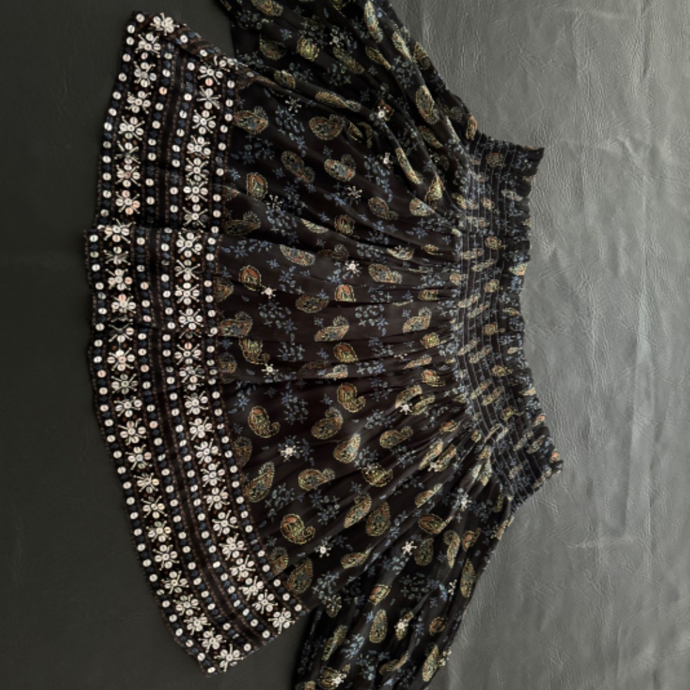 PARTY TIME OR JUST A NIGHT OUT! Beaded OTS Free People BOHO Blouse S - SEXY